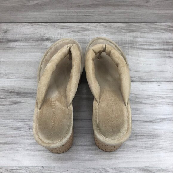 Veronica Beard Pink and Tan Wedge Sandals - Picture 9 of 12